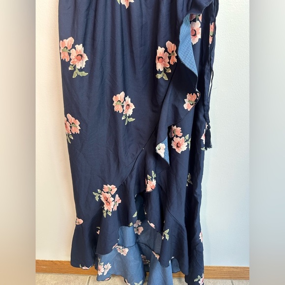 Blush Floral Navy High low Off the shoulder Dress size XL - Picture 6 of 10